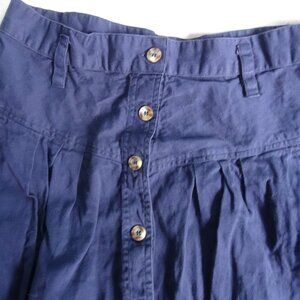 womens vintage style size 12 navy blue button up skirt maxi